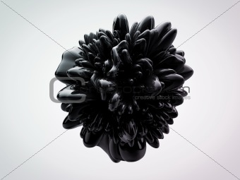 abstract three-dimensional shape of the plastic on a white background