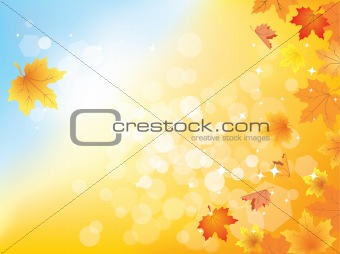 Autumn background with leaves and copy space for your text / eps