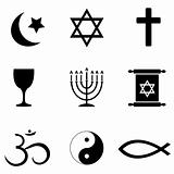 Religious symbols icons