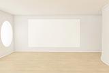Empty room with a blank canvas 