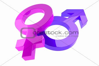 3d femal and male sign