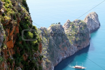 impresive cliff on turkish coastline