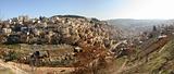 Panoramic view small palestinian village.