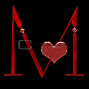 Love stylized M alphabet