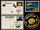 Halloween post cards and stamps
