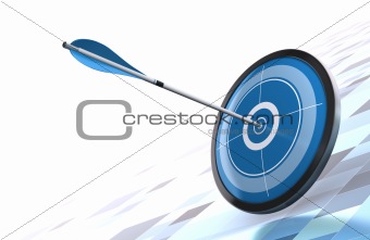 blue target and arrow goal concept