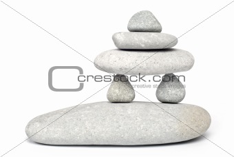 Stone towers isolated on white