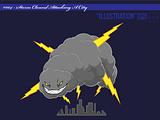 Illustration #004 - Storm Cloud Attacking A City