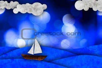 Sailboat, sea illustration