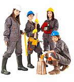 Female construction workers