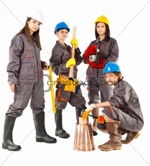 Female construction workers