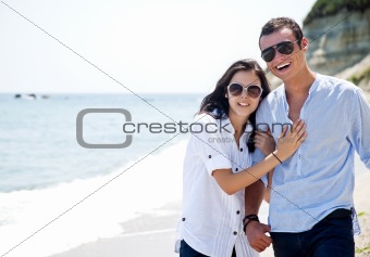 Happy couple beach