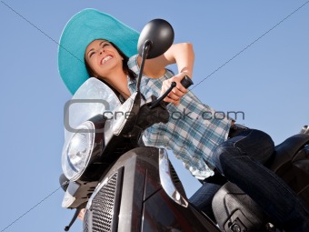 Woman freedom moped