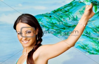 Smiling female beach