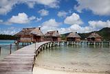 South Pacific water bungalows ruins