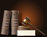 Judge gavel and book of law