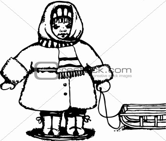 Child with sled