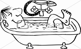Man in the bath