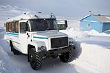 Bus transport in the Arctic (Barentsburg, Spitsbergen)