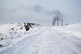 Pollution near the Russian Arctic city of Barentsburg - Svalbard