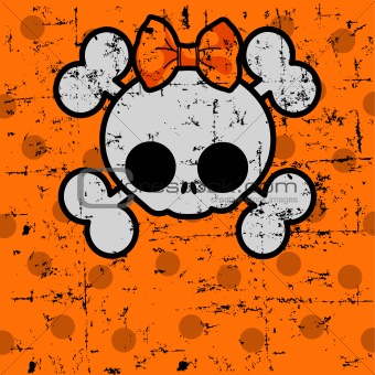 Cute Halloween Skull with bow