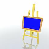 wooden easel and frame painting
