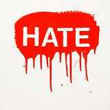 Hate painted on wall.