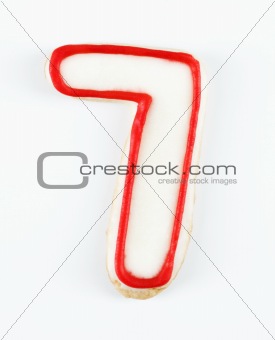 Number seven sugar cookie.