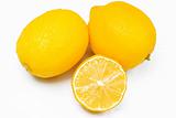 fresh yellow lemon on white