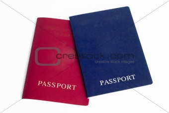 two passports on white