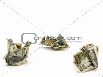 crumpled dolars
