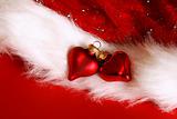 Christmas decoration on red background