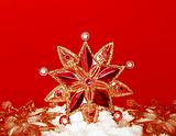 Christmas decoration - star on red background