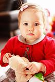 Portrait of cute baby with toys