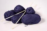 Wool balls and knitting needles