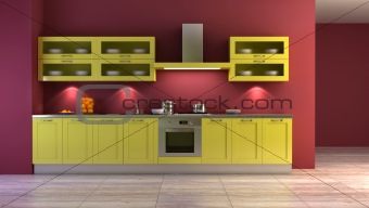pop-art style kitchen interior