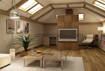 rmodern mezzanine interior 3d