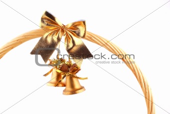 golden bells attached to the grip of basket