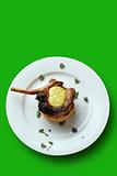 Pan fried pork cutlet; clipping path