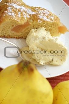 Quince batter cake: reverse angle