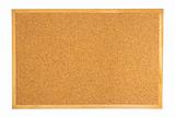 Empty cork board isolated on white background