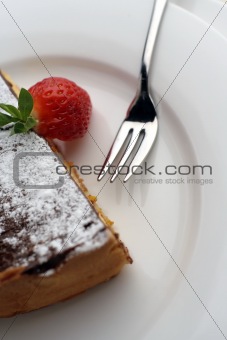 Strawberry and Chocolate dessert with fork