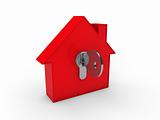 3d house key red