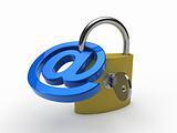3d padlock email blue 