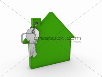 3d house key green 