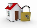 3d house home padlock 