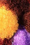 Multi-coloured wigs for clowns