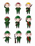 cartoon Soldier icons set
