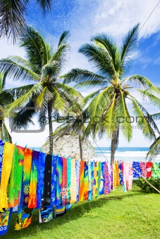 typical fabrics, Bathsheba, East coast of Barbados, Caribbean