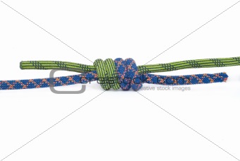 Rope for mountaineering. Grapevine knot.